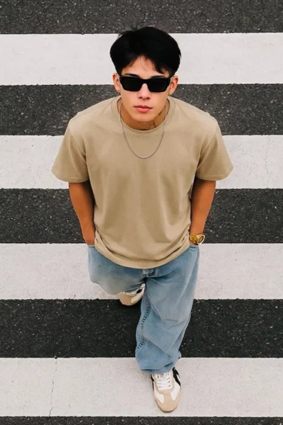 Beige Heavy GSM Cotton Relax Fit T-Shirt