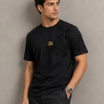 Premium Black Rose Embroidery Tee