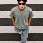 Sage Green Heavyweight Boxy Fit Crewneck T-Shirt
