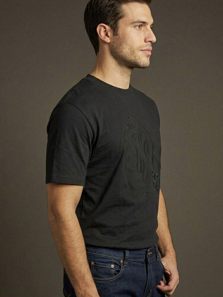 Premium Black Heavyweight Relaxed Fit Tee - Image 2