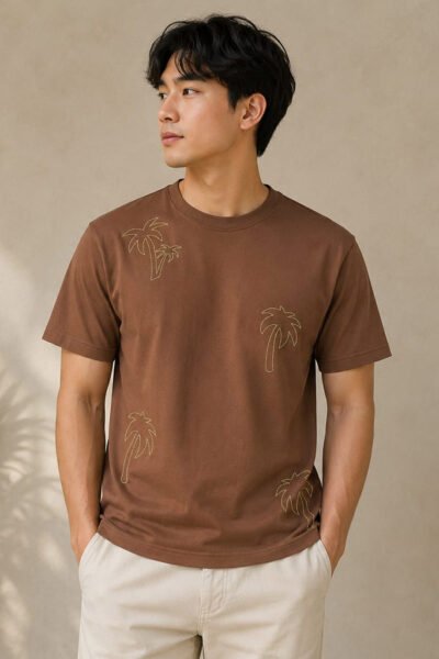 Tropical Oasis Embroidered Heavyweight Tee
